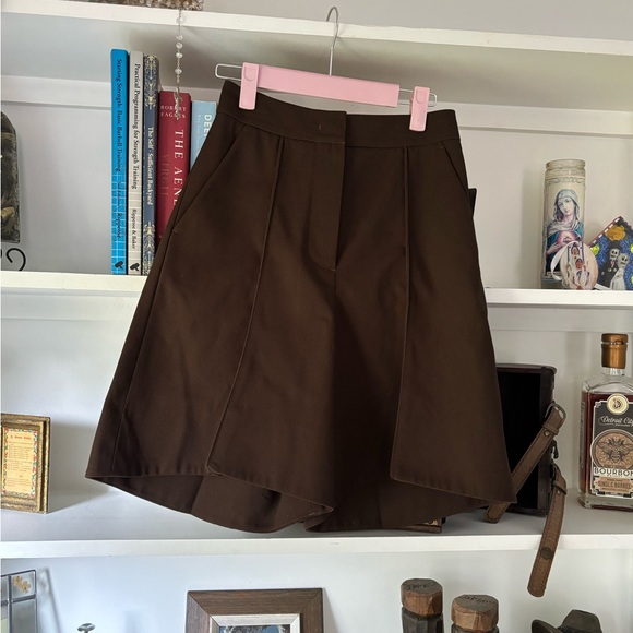 RECTO Brown Pleat Detail Shorts SZ XS - Picture 2 of 7